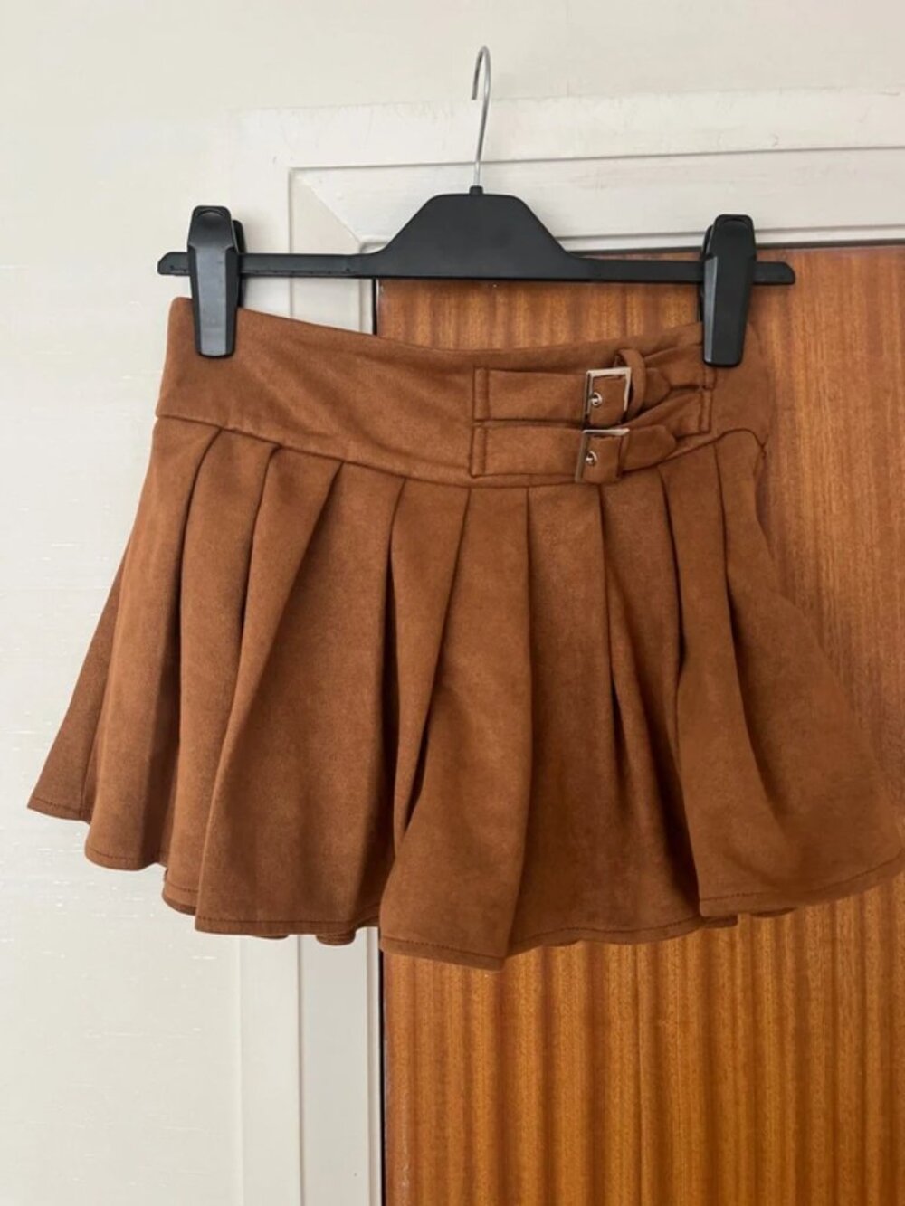 New pink vanilla brown skirt with buckles size S